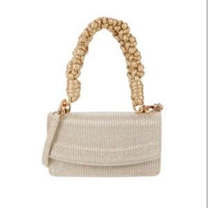 *NWT* Badgley Mischka Embellished Faux Leather Top handle Bag